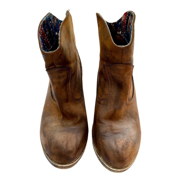 Rocket Dog Brown Faux Leather Pull On Heeled Booties - Picture 5 of 9